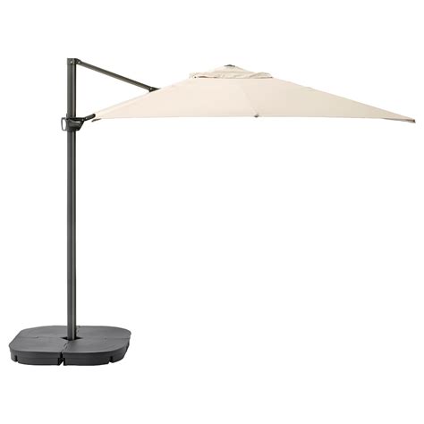 SeglarÖ SvartÖ Parasol Suspendu Avec Socle Inclinable Beige Gris