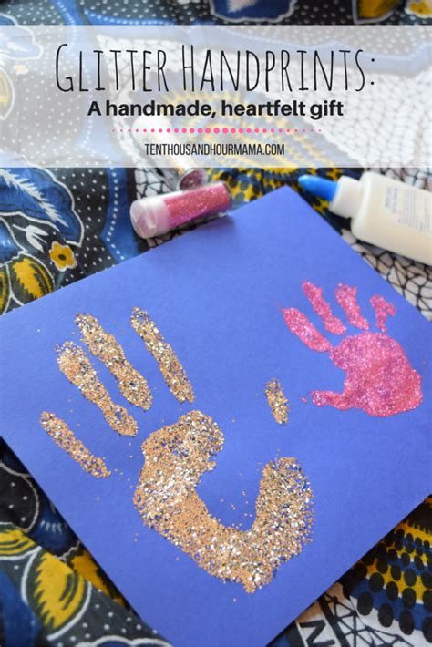 Diy Kids Holiday T Glitter Handprint Craft
