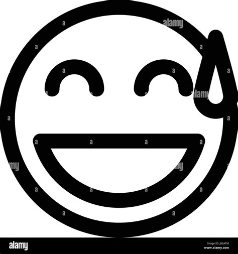 Grinning Emoji With Cold Sweat Stock Vector Image And Art Alamy