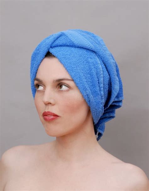 Woman With Towel On Head Stock Photo Image Of Healthy