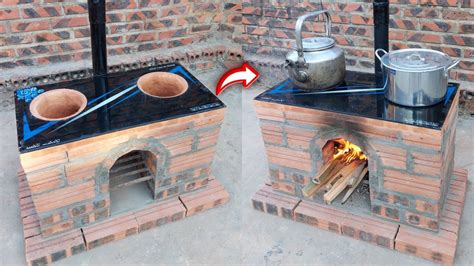 Simple Step By Step To Create An Outdoor Wood Stove Out Of Red Brick