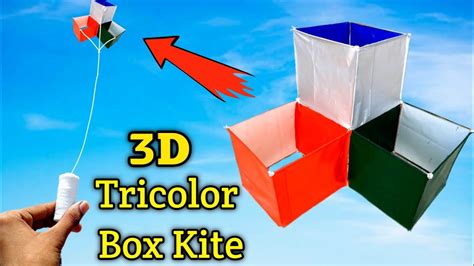 How To Make 3d Box Kitetricolour 3d Box Kitethree Box Kiteflying Box