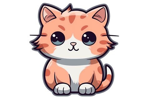 Cute Cartoon Kawaii Cat Sticker Clipart 23477136 Png