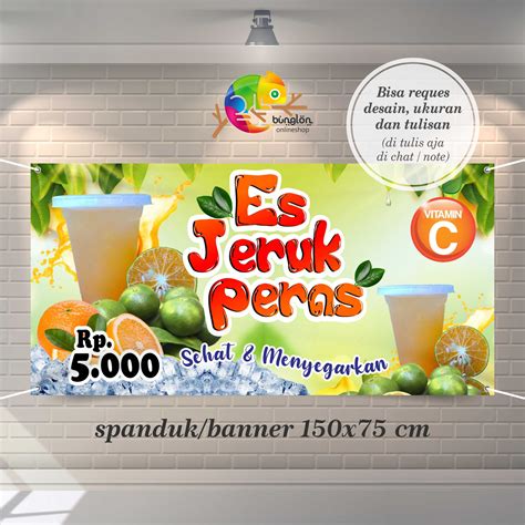 Spanduk Banner Es Jeruk Peras Keren Lazada Indonesia