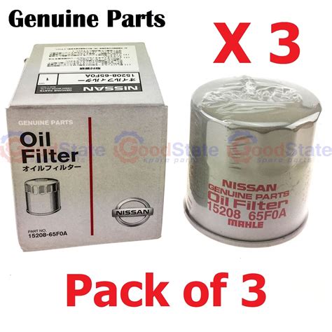 genuine nissan x trail t30 t31 t32 qr25de qr20de 2 0l 2 5l oil filter pack of 3 ebay