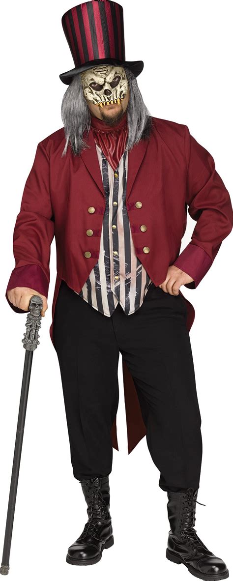 Freak Show Ring Master Adult Mens Halloween Costume Creepy Circus Plus