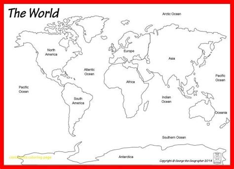 Great Image Of Continents Coloring Page Entitlementtrap World