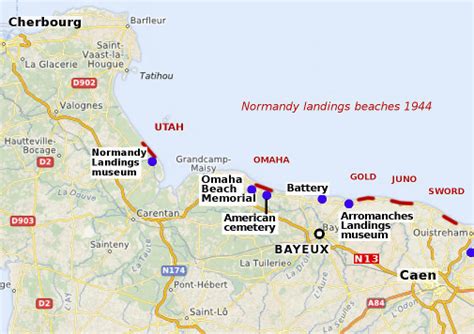 Omaha Beach Normandy France Map