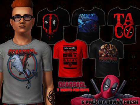 The Sims Resource Marvels Deadpool T Shirts For Guys