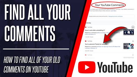 How To Find All Your Comments On Youtube View Comment History Youtube
