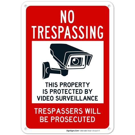 No Trespassing Sign 10x7 Aluminum