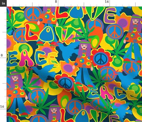 60 hippie fabric spoonflower