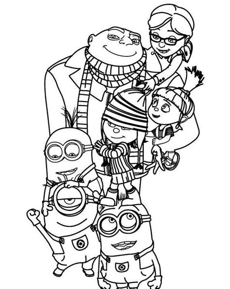 They are 3 young girls from despicable me movie, they live with victor and they helping victor to understand what is the most important in lives. Gru, Margo, Edith, Agnes And The Minion Coloring Page ...