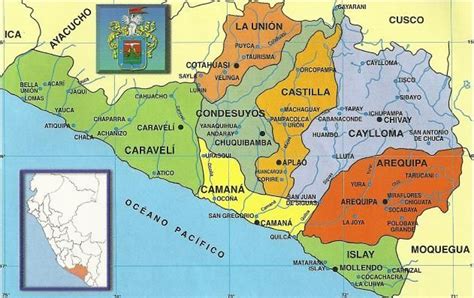 Mapa Político De Arequipa Arequipa Mapa Politico Mapas