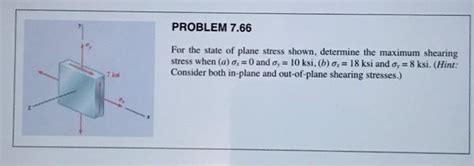 Solved For The State Of Plane Stress Shown Determine Th