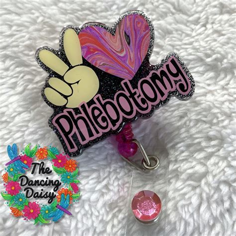 Peace Love Phlebotomy Acrylic Blank For Badge Reel Crafts Moxie Vinyls