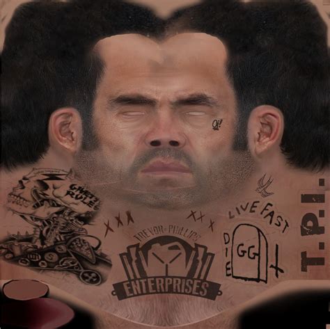 Trevor With Hair Neck Tattoos And New Gloves Gta5
