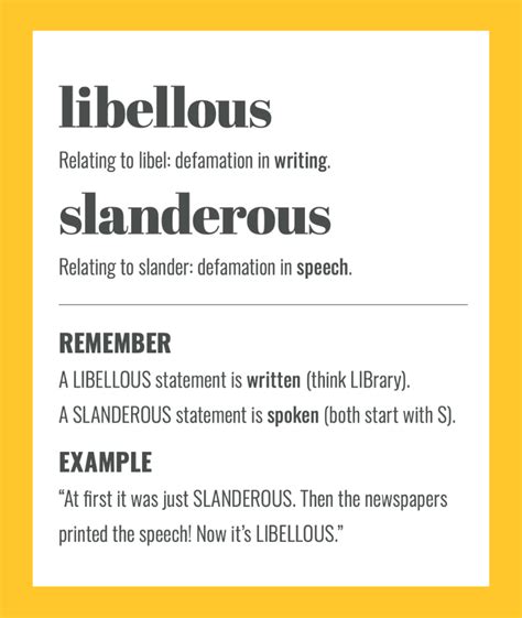 Libel And Slander Simple Tips To Help You Remember The Difference