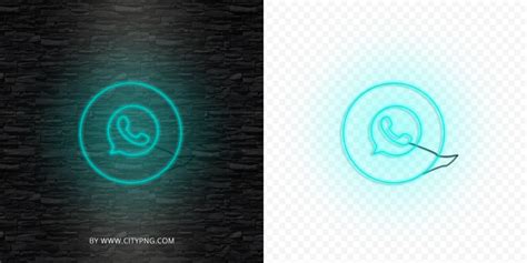 Neon Blue Aesthetic Whatsapp Logo