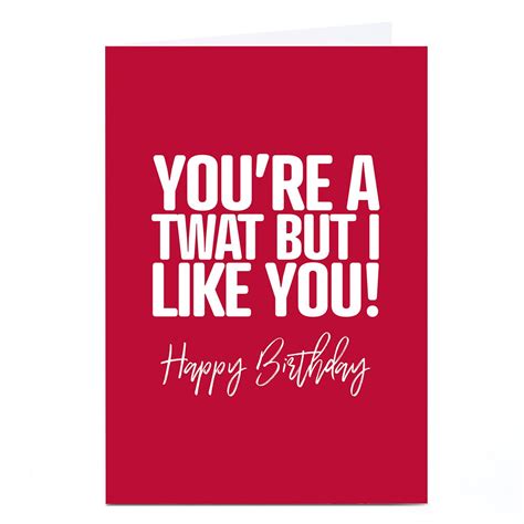 Buy Personalised Punk Birthday Card Youre A Twat For Gbp 229 Card Factory Uk