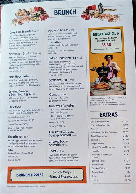 Menu At Cosy Club Plymouth