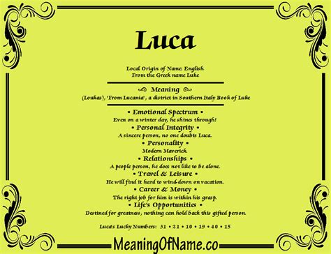 Luca Meaning Of Name