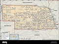 Political map of Nebraska Stock Photo - Alamy