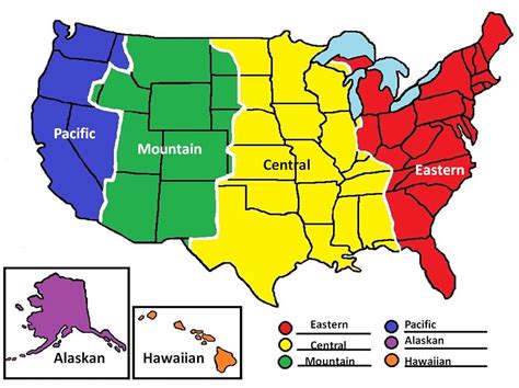 Printable US Map With Time Zones