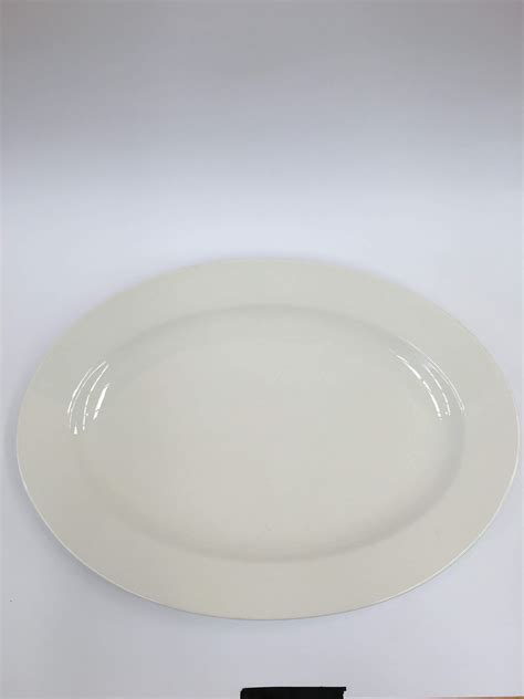 40cm X 29cm White Ceramic Oval Platter