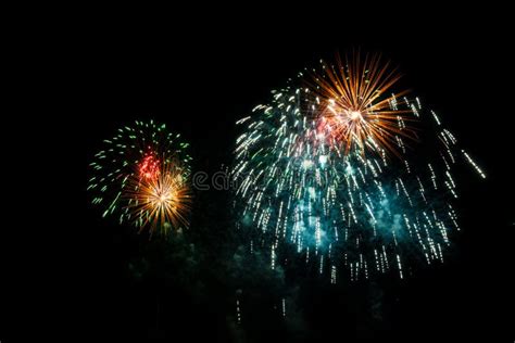 Colorful Fireworks Over Night Sky Stock Photo Image Of Evening Night