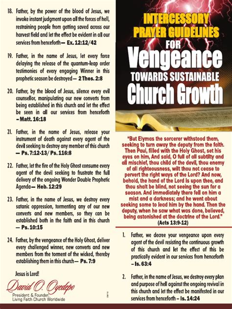 Intercessory Prayer Guidelines For Vengeance Towards Sustainable Church