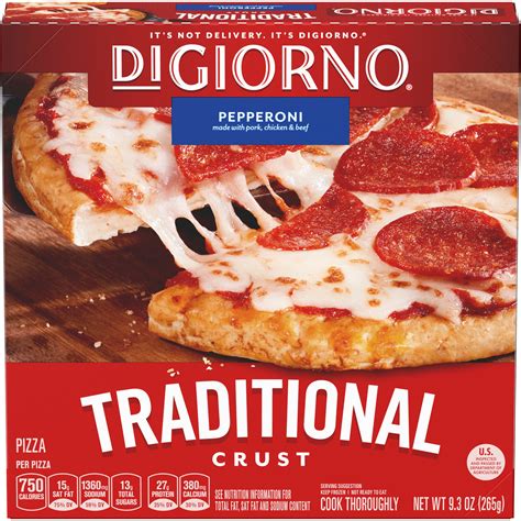 Digiorno Pepperoni Traditional Crust Frozen Pizza 93 Oz Box Walmart