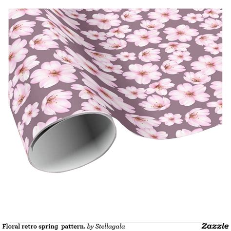Floral Retro Spring Pattern Wrapping Paper Spring