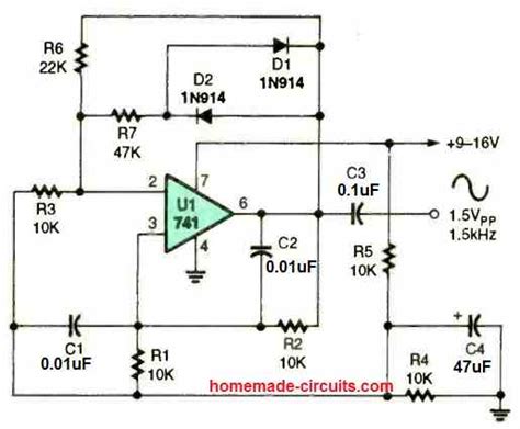 9 Simple Sine Wave Generator Circuits Explored Homemade Circuit Projects