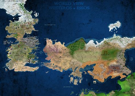 A Game Of Thrones World View Westeros Essos Map Poster Gotw Buy