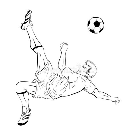 Soccer Player Lineart 2 stock vector. Illustration of drawing - 14544044