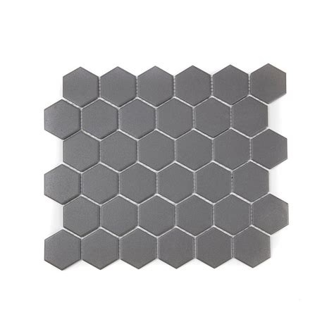 Full Body Hexagon Matt Dark Grey Mosaic 325cm X 281cm Wall And Floor Tile
