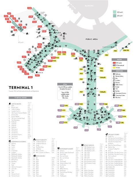 Toronto Pearson Airport Terminal 1 After Security Map Map