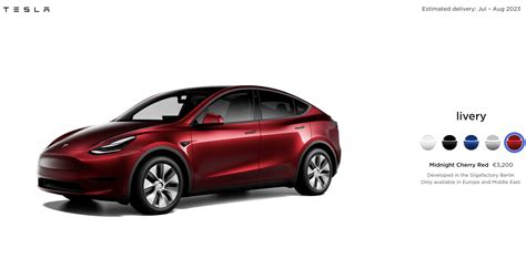 Tesla Berlins Model Y Rwd Available In Midnight Cherry Red And Quicksilver