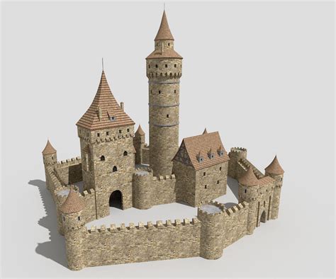 3d Model Medieval Castle 2 Vr Ar Low Poly Cgtrader