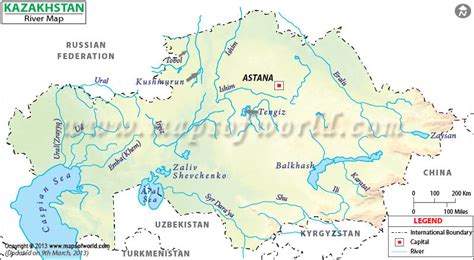 Kazakhstan River Map