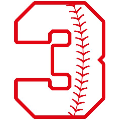 Baseball Style Number 3 With Seam Magnet