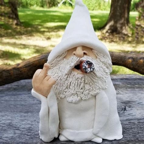 Naughty Middle Finger Garden Gnome Resin Garden Gnome Statue Outdoor