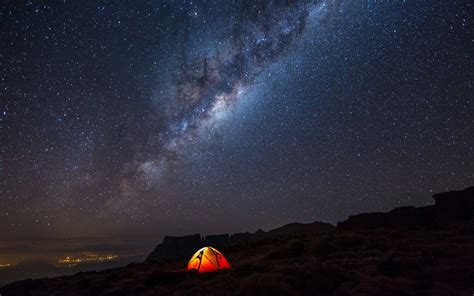 Night Camping Stars Landscape Milky Way Wallpapers Hd Desktop And