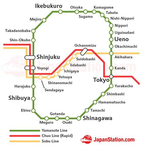 Jr Line Map Tokyo Tokyo Jr Line Map Kantō Japan