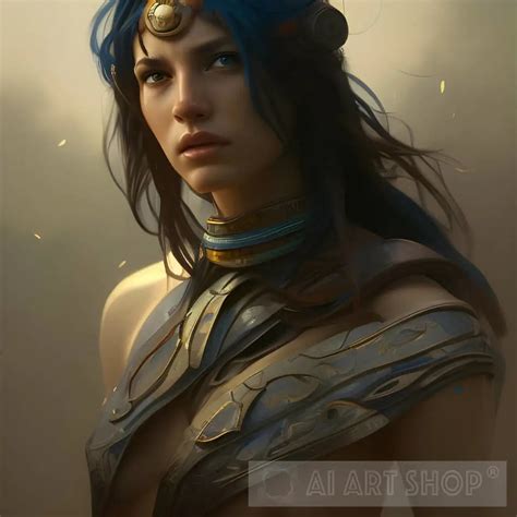 Warrior Woman Blue Hair