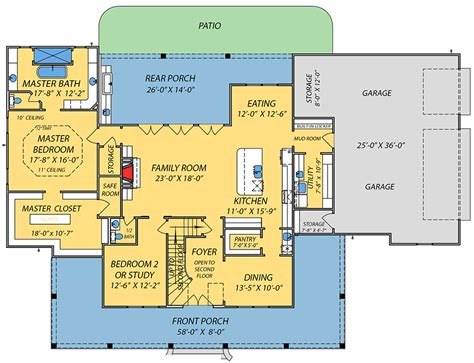 Dynamic Country House Plan With Safe Room 83887jw Architectural