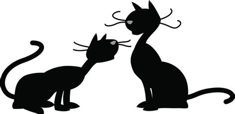 Two Black Cats Getting Aquainted Stockvectorkunst En Meer Beelden Van