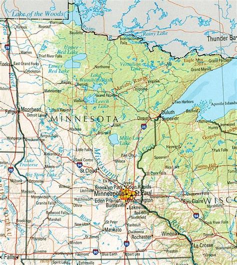 Landkarte Minnesota Übersichtskarte Karten Und
