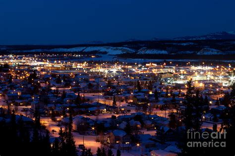Main Street In Whitehorse Yukon T Canada At Night Photograph By Stephan